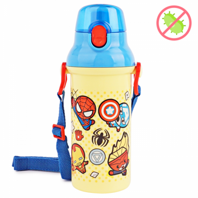 마블 카와이아이콘 원터치물통 480ml 항균/어깨끈물통/스파이더맨, 1개