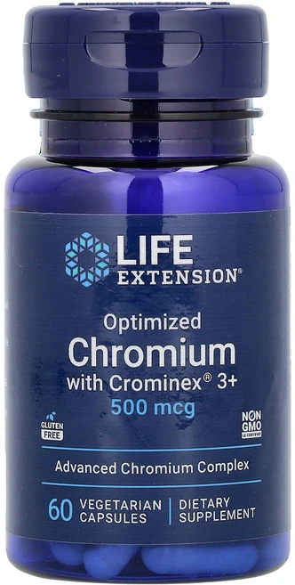 Life Extension (라이프 익스텐션) 최적화된 크로뮴과 Crominex 복합제 3+ 500mcg, Life Extension, 최적화된 크로뮴과 Crom, 60정, 1개 - 쿠팡