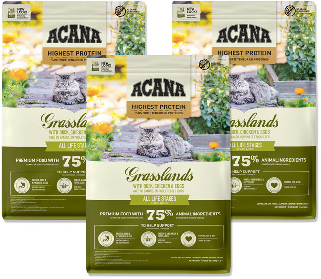 아카나 그래스랜드 캣 5.4kg (1.8kg *3개), 1개, 닭+오리