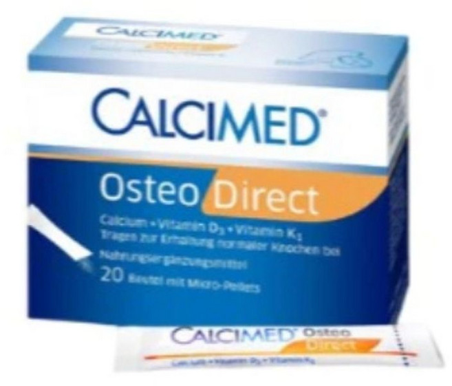 CALCIMED Osteo Direct 鈣維生素D3維生素K2, 1個, 鈣溶易 600mg 口腔崩散微粒20包