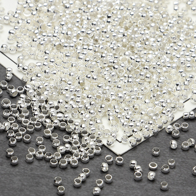 여고니야 누름볼 2mm 비즈고정 팔찌 만들기 200P, 200개, 실버