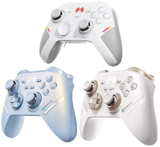 베이통 BETOP BTP-KP40A 게임 컨트롤러 조이스틱 게임패드 무선 블루투스 NS XBOX STEAM, 1개, 본품+아크릴거치대-화이트골드