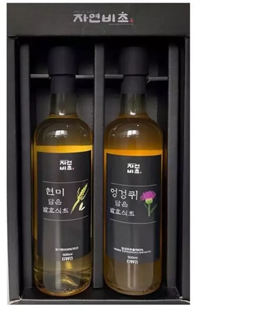 엉겅퀴식초500ml+현미500ml SET(유기사용)식초 발효식초 자연발효숙성 식초음, 1개, 500ml, 들산초