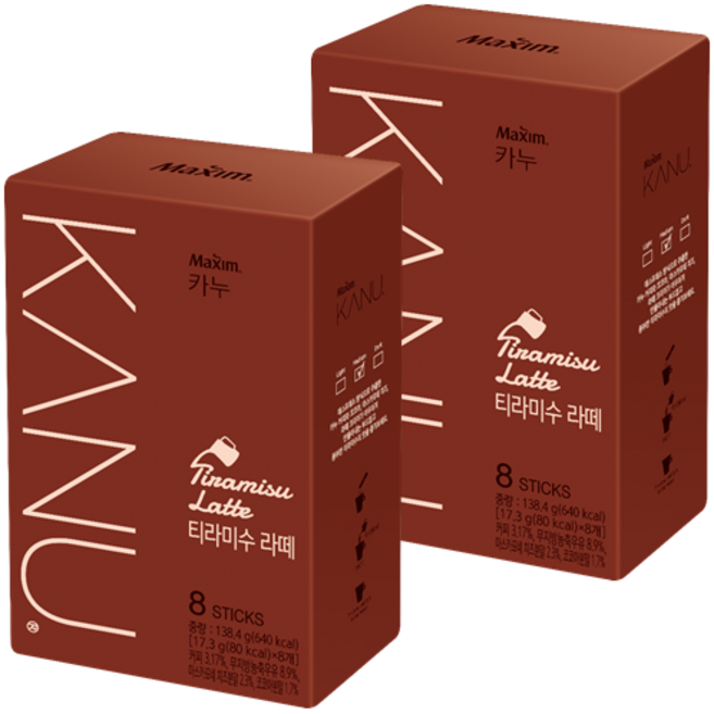 맥심 카누 라떼 티라미수, 17.3g, 8개입, 2개
