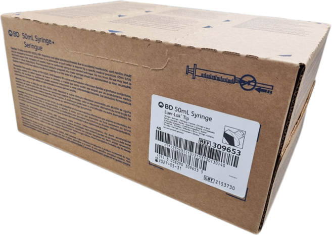 BD 락주사기 50ml Luer-Lok Tip Syringe 멸균주사기 일회용주사기 루어락주사기 50cc BD 309653, 1개