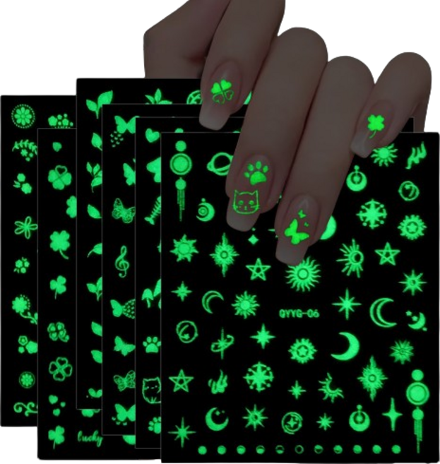 마이뷰티 손쉬운 셀프 야광 네일 스티커, 1개, B