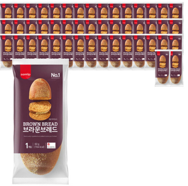 삼립 브라운브레드 60g x 48개 냉동 아웃백 빵 모닝빵 부시맨빵 식전빵 브런치