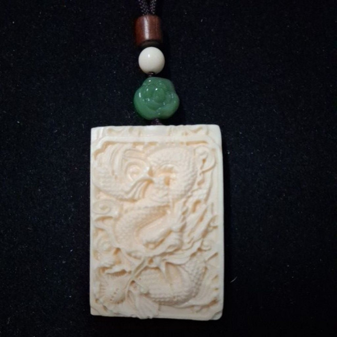 猛獁精雕龍牌吊墜項鍊