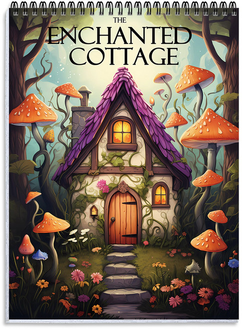 NICEROSE 고급 컬러링북 성인용 색칠하기 책 - 30개 색칠 도NICEROSE 마법의 오두막 테마 성인 색칠북 30페이지 컬러링북, ENCHANTED COTTAGE