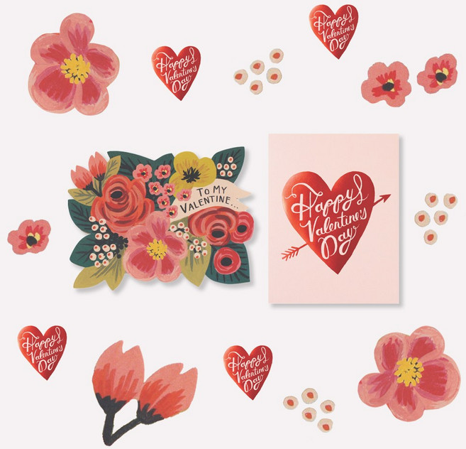 라이플페이퍼 발렌타인데이카드 세트 Cupid Flower, 단품