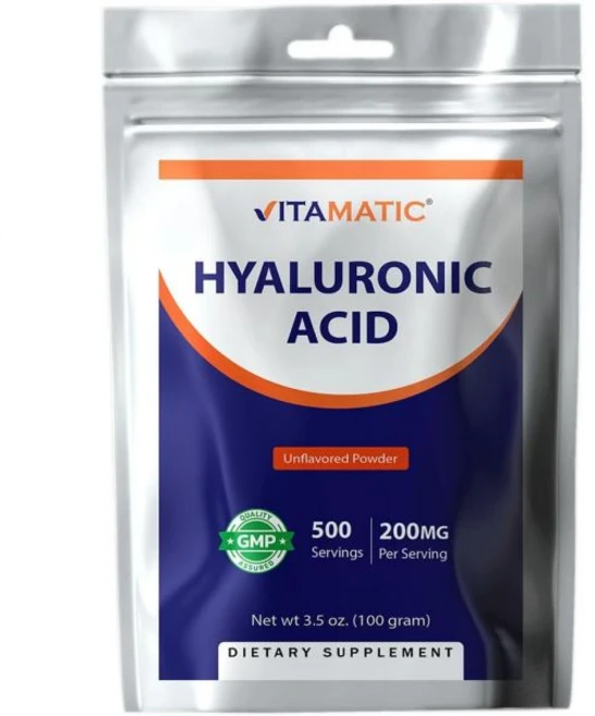 Vitamatic Hyaluronic Acid Powder 200mg - Supports Healthy Connective Tissue and Joints - Promote Y, Vitamatic Hyaluronic Acid Powd, 1개 - 쿠팡