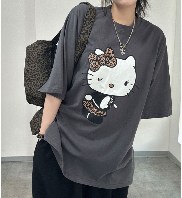 [국내제작] 빅사이즈 레터링 프린팅 여름 반팔 박스티 반팔티셔츠