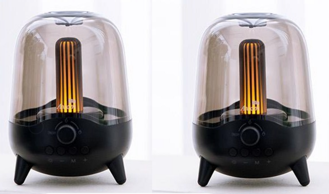 1+1 세트 TWS 2채널 스테레오 무선 블루투스 진공관 스타일 스피커 에디슨 램프 불멍 무드등+FM 라디오 TF카드 기능 인테리어 무드등, 1+1(스테레오 세트)