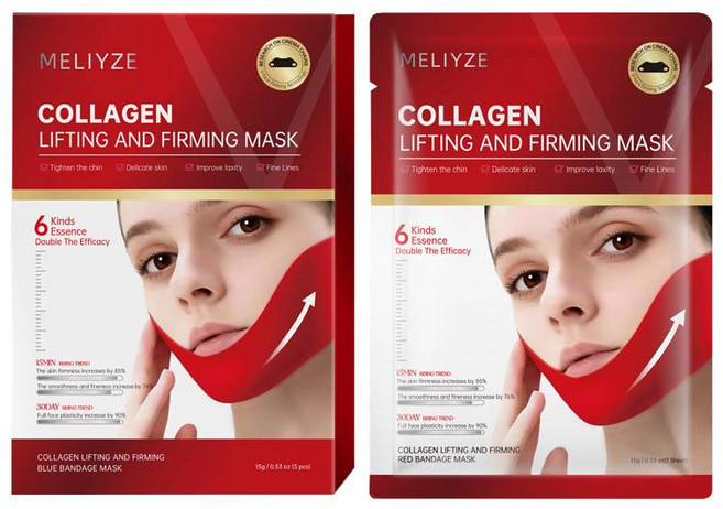 하이드로겔 마스크팩 고농축 탄력 리프팅 V라인 시트마스크 보습 수분케어 브라이트닝 안티에이징, 2개, 5개입