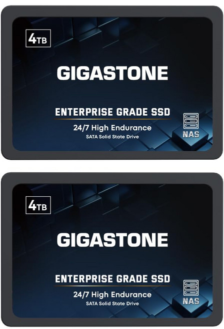 [NAS SSD SSD 4TB NAS SSD 권장]GIGASTONE 엔터프라이즈 (2팩) 높은 내구성 24시간 365일