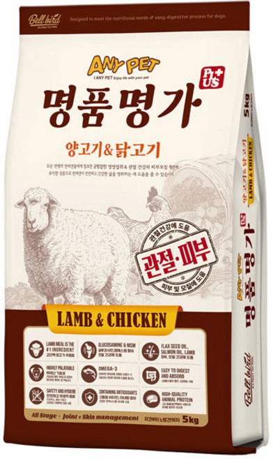 애니펫 명품명가 플러스 양고기&닭고기 사료 5kg, 닭, 1개