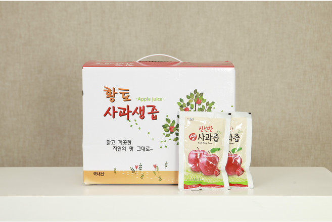 신선한 생 사과즙 100 프로 예산 사과, 50개, 120ml