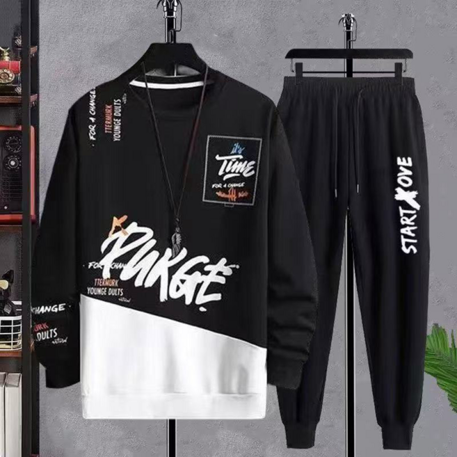 오스틱니 남성 트렌드 봄가을 캐주얼 트레이닝복 세트