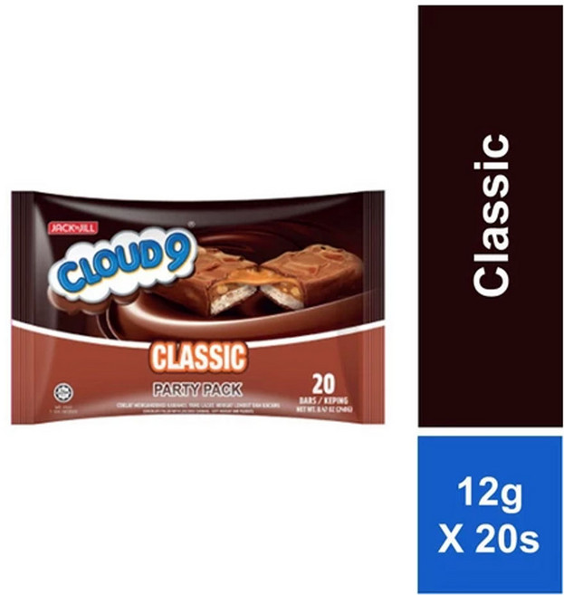 잭앤질 클라우드9 파티팩 클래식 12g x 20개 | Cloud 9 미니 초콜릿바 | 개별포장 수입과자 2개발송, 2개, 240g