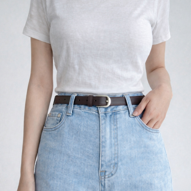 포니앤 여성 패션 벨트 청바지 2cm