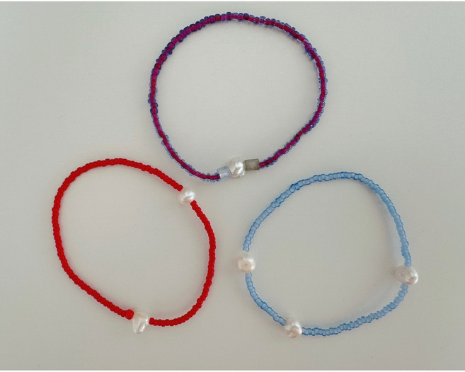 못난이진주 레이어드 비즈 팔찌