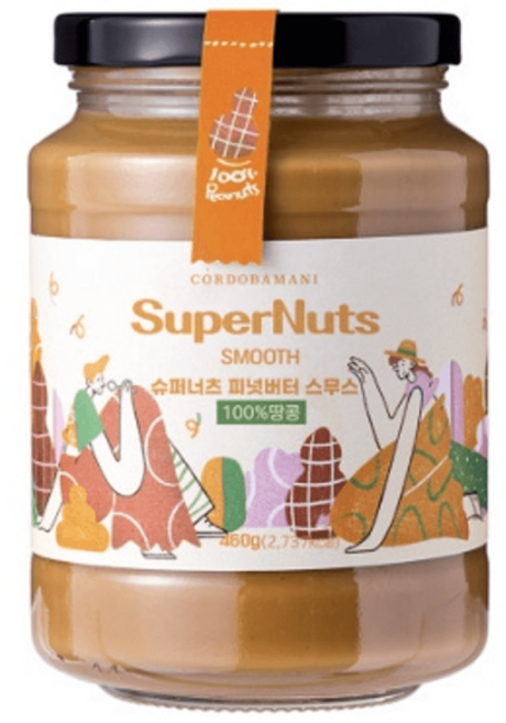 최화정 땅콩버터 슈퍼너츠 땅콩 100% 피넛버터 스무스, 1개, 460g