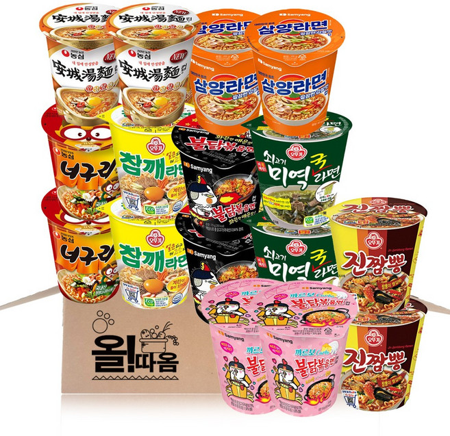 소컵라면 8종 16입 6호세트(너구리2+안성탕면2+쇠고기미역국2+불닭볶음면2+삼양라면2+참깨라면2+까르보불닭2+진짬뽕2)