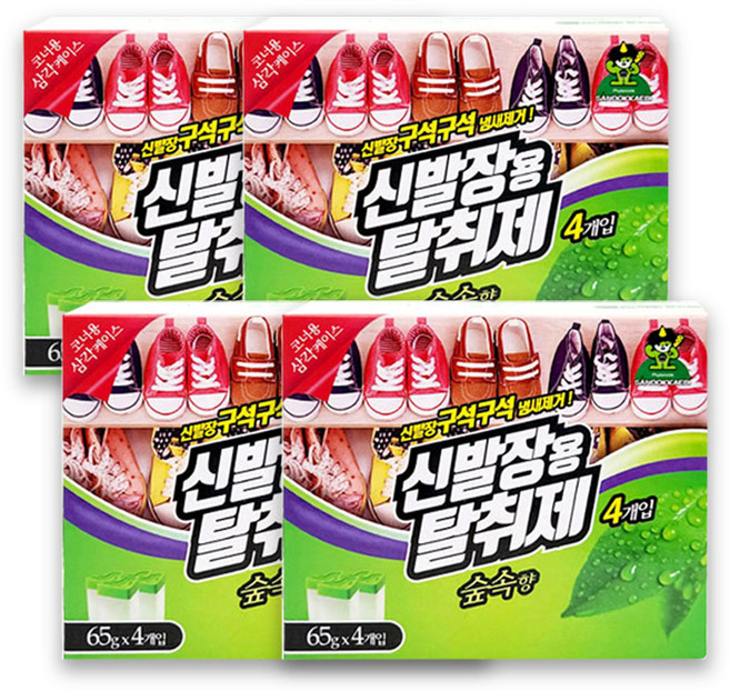 산도깨비 신발장용 탈취제 냄새제거 숲속향, 260g, 4세트