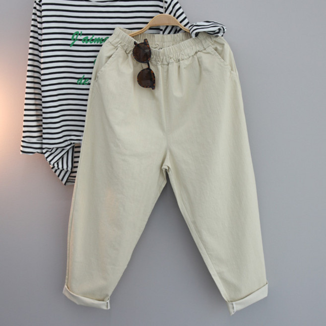 달콩 여성 하의 긴바지 허리밴딩 편한바지 바지 빌리티니스판배기팬츠