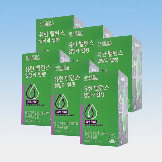 유한 밸런스 혈당과 혈행 은행잎추출물 미숙여주주정추출분말 90포 6박스 6개월분, 90회분