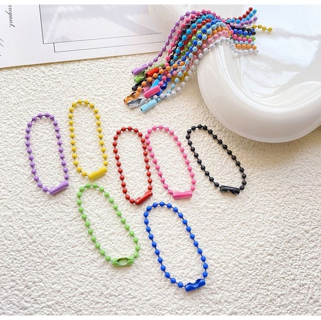 컬러 볼체인 키링 줄 100개 키링 체인 연결고리 DIY 키링 부자재 12cm