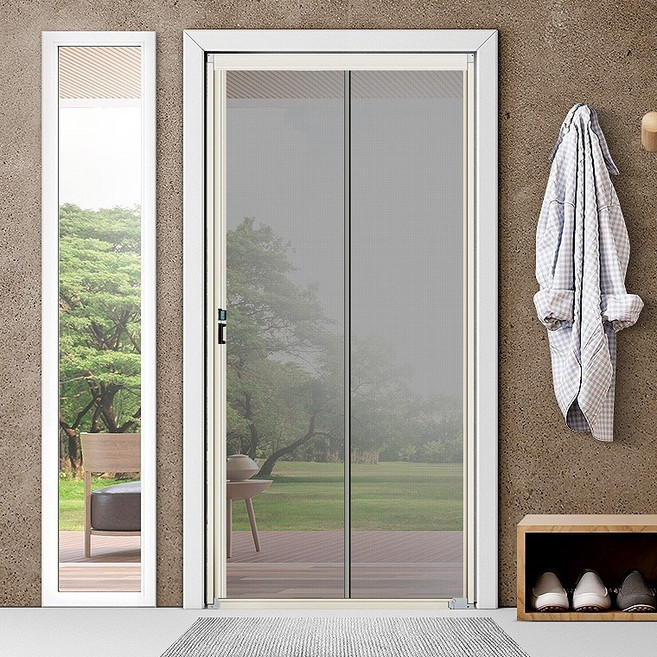 자동개폐 슬라이딩 현관 방충망 미세망 접이식 모기장, 접이식 미세망