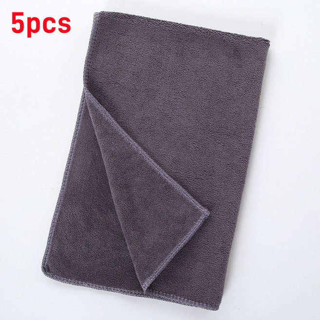 극세사 세차 건조 천 타올 가정용 청소 도구 자동 디테일링 폴리싱 천 30x70cm, 07 5pcs grey