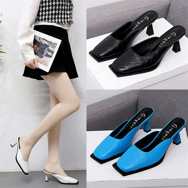 꽃소담 여성용 스틸레토 스퀘어 뮬 블로퍼 슬리퍼 HZHF412