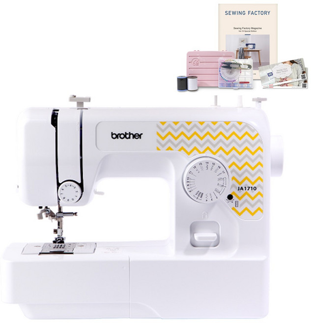 부라더미싱 JA1710 자동실끼우기 가정용재봉틀(용구함+노루발3종+수강증2매+소잉책)