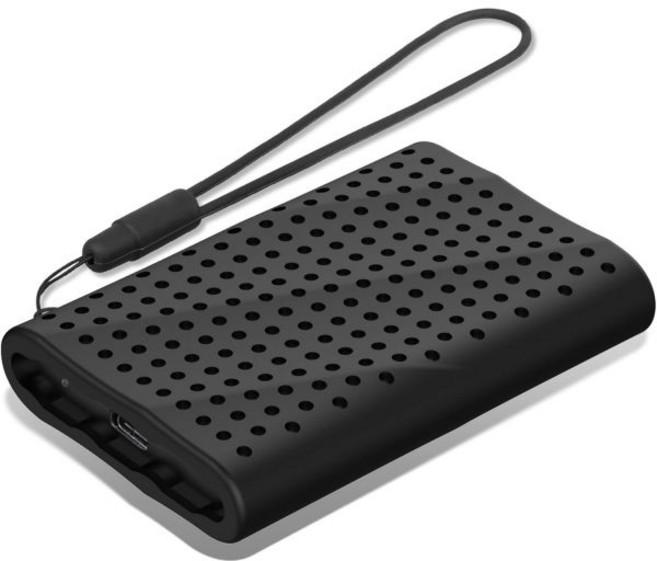 라크도 실리콘 휴대용 케이스 삼성 T9 포터블 SSD 1TB 2TB 4TB 외장 솔리드 스테이트 드라이브 부드러운 보호 슬리브 커버 피부 여행 파우치 저장 가방 끈 포함 검정, Lacdo 검정
