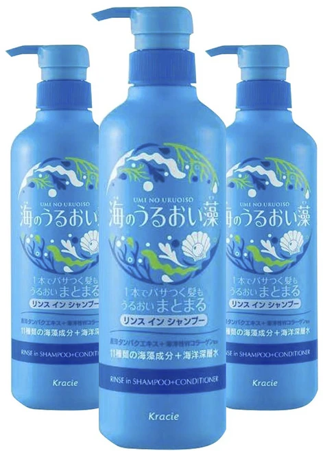 크라시에 우미노 우루오이소 린스 인 샴푸 + 컨디셔너, 3개, 490g - 쿠팡