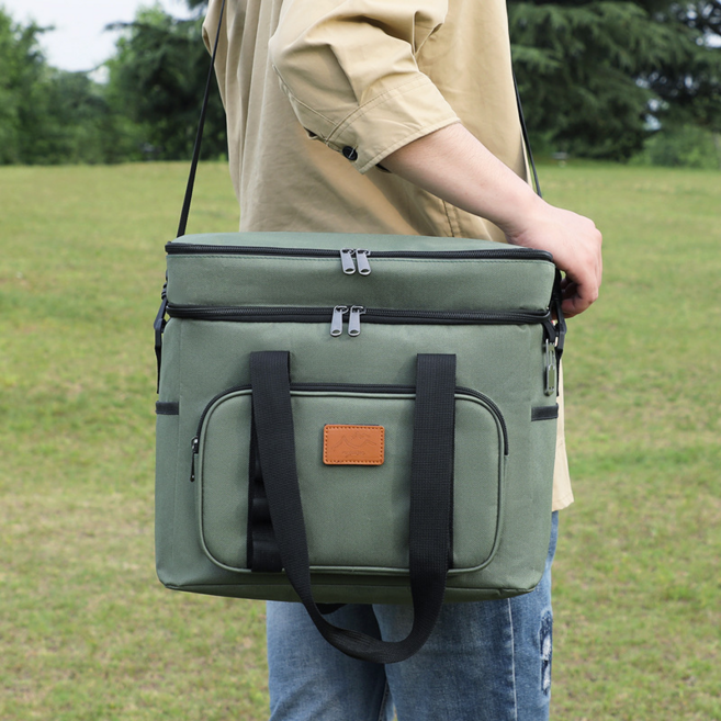 23L 대용량 이중 레이어 아이스박스 인슐레이션 패키지, 그린