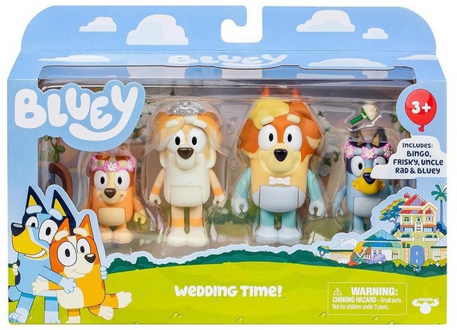 Bluey and Family 6.4-7.6cm(2.5-3인치) 블루 빙고 칠리 밴딧 포즈를 취할 수 있는 피규어 4팩, 6 - Wedding Time