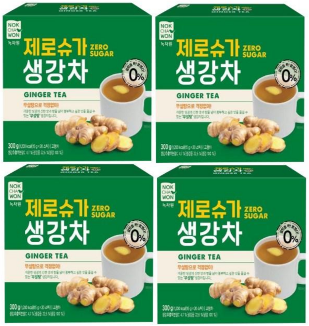 녹차원 제로슈가 생강차, 4개, 20개입, 15g