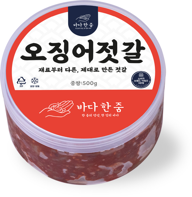 바다한줌 오징어젓갈 세상 쫄깃한 오징어젓, 1개, 500g