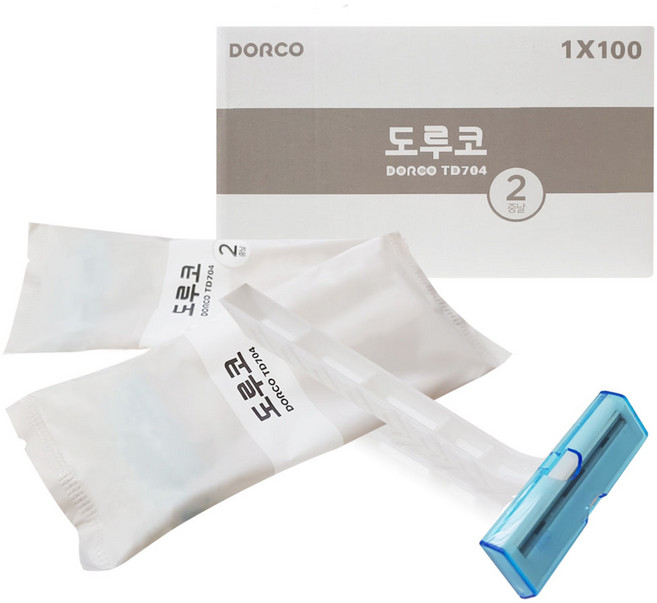 도루코 일회용 포장 면도기 TD-704, 1개입, 100개