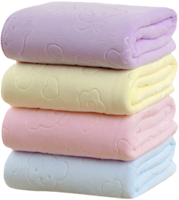 콩알만한게 곰돌이 극세사 대형 비치 타월, 블루, 1개