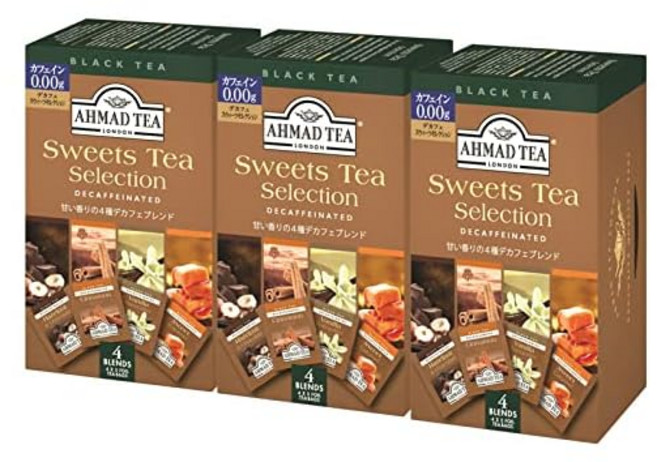 AHMAD TEA (아머드티 ) 디카페인 스위츠티 셀렉션 티백 20봉입×3개 카페인리스 헤이즐넛 초콜릿 바닐라 캐러멜 계피 각 5 봉지