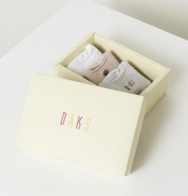 [닥스] 면혼방 자수장식 여성 페이크삭스 3족