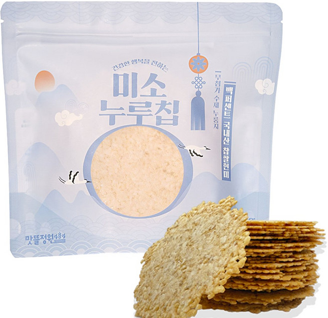 맛뜰정원 찹쌀현미 미소누룽칩 수제 누룽지칩 포만감 높은 다이어트 건강 간식, 5개, 160g