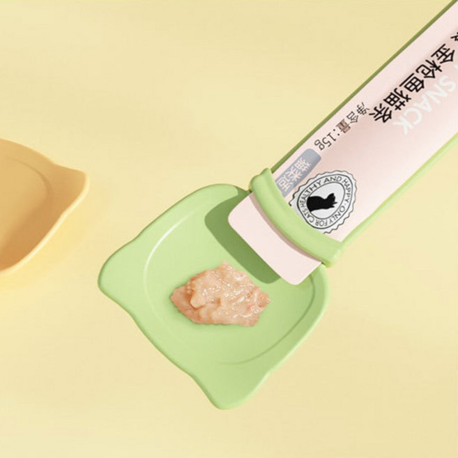 마지막까지 흘리지 않고 깔끔한 츄르 짜개 고양이 간식 급여기 냥스푼 숟가락 반려동물, 1개