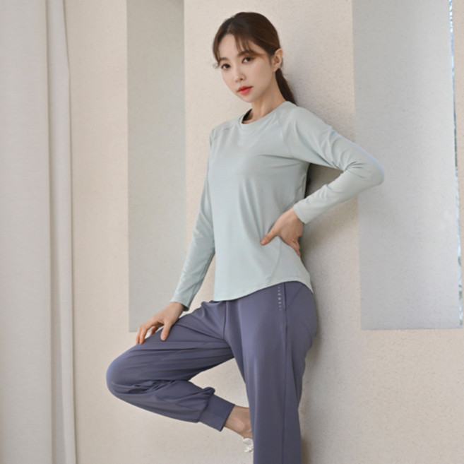 가치스토어 여성 슬림핏 기능성 쿨링 반팔티 긴팔티 요가복 상의 러닝 필라테스 냉감 반팔 긴팔 티셔츠