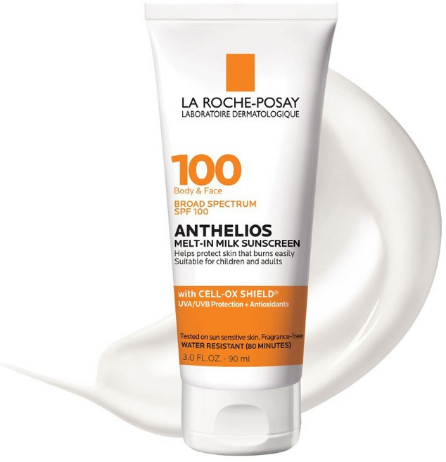 La Roche-Posay 라로슈포제 안뗄리오스 멜트인 밀크 바디 페이스 선크림 90ml, 1개