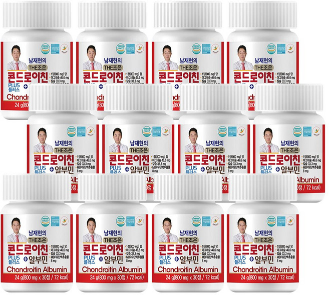 남재현 더조은 콘드로이친 플러스 알부민 관절 영양제 무릎 상어연골 칼슘 마그네슘, 12개